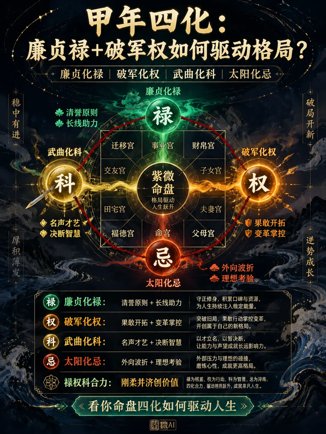 擁有較強的原則感、執行力和變革能力，容易在事業或才華上獲得認可，但也常因外在奔波、理想落差和消耗而感到疲憊，難以完全平衡動力與穩定。 圖片