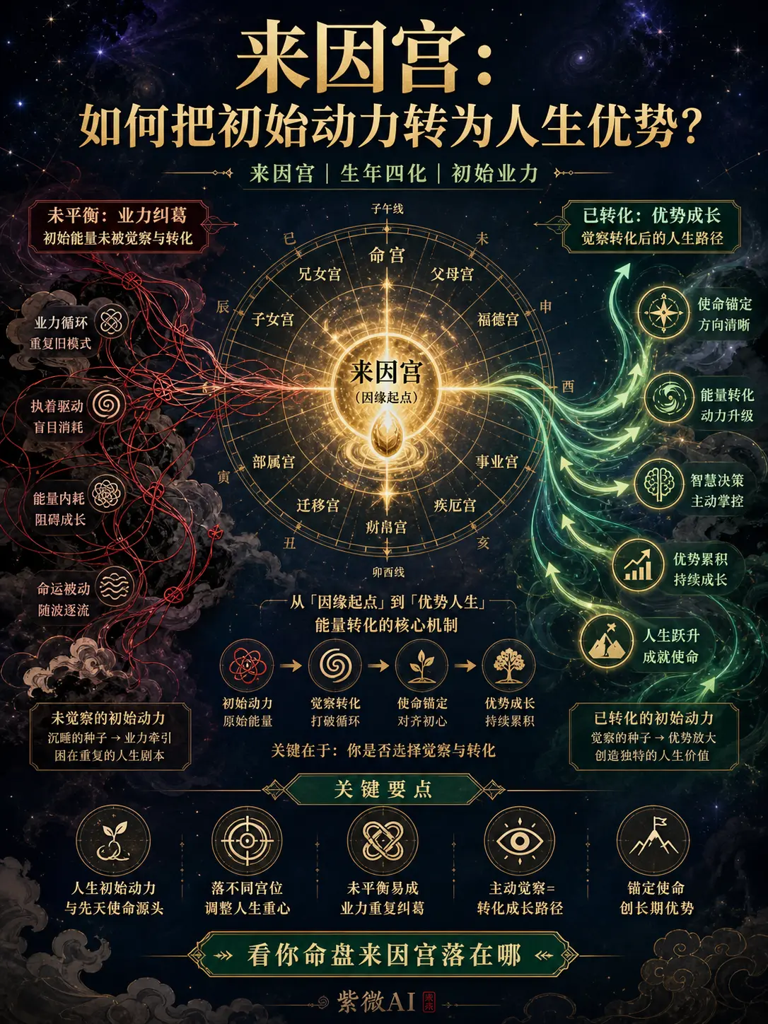 在特定人生領域有強烈初始動力和使命感，卻容易陷入反覆糾葛、內耗或相同循環，無法有效轉化為長期成果和自由感 圖片